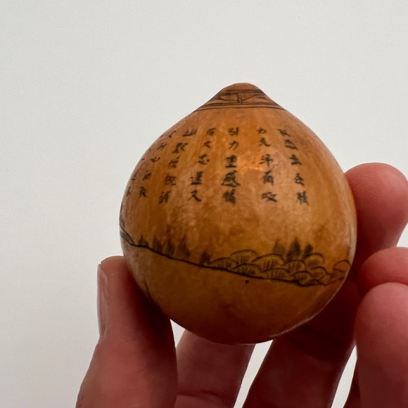 Antique lanzou carved etched gourd Chinese Zodiac year of Rat folk art - Picture 8 of 15